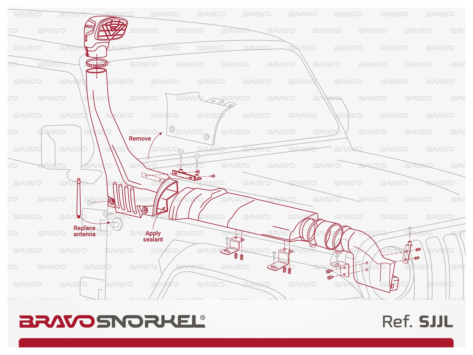 Bravo snorkel Jeep Wrangler JL / Gladiator JT 2018- – pilt 3