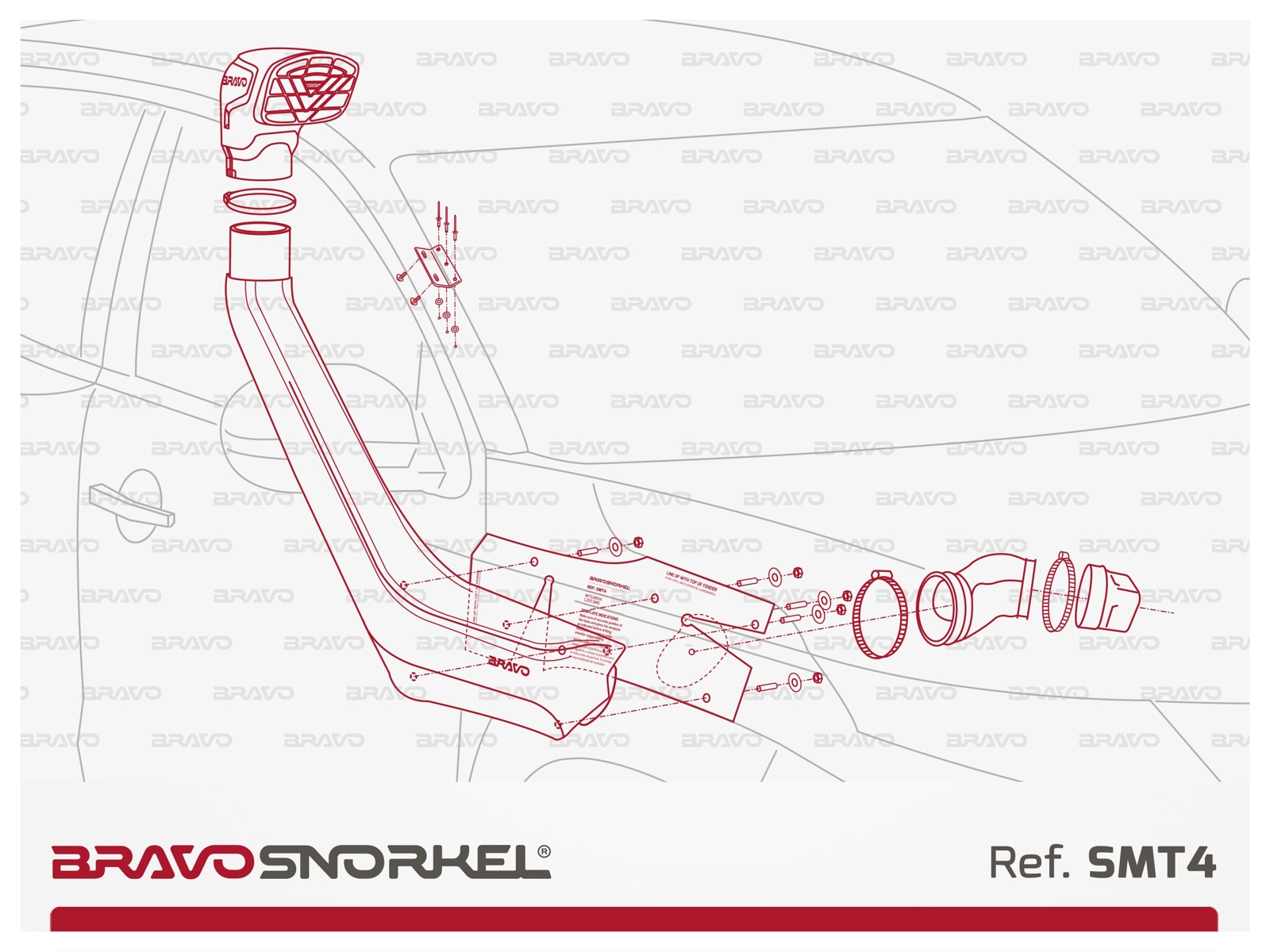 Bravo snorkel Mitsubishi L200 / Triton 2019-2024 – pilt 3