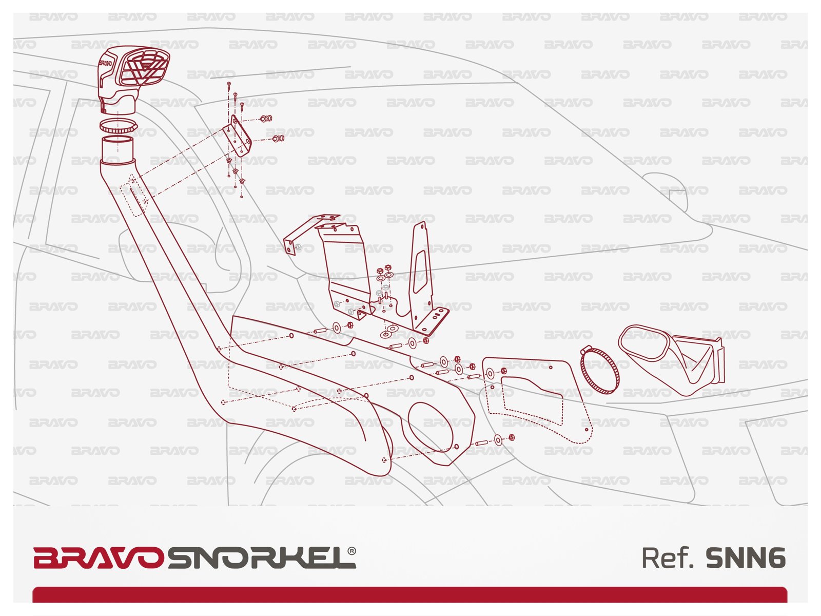Bravo snorkel Nissan Navara D23 / NP300 2015- – pilt 3