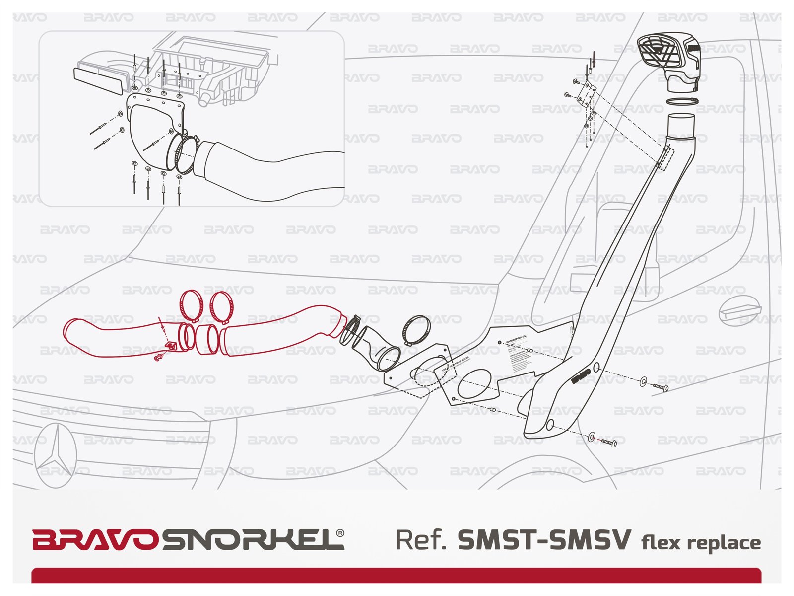 Bravo Snorkel ühendusvoolikud Mercedes-Benz Sprinter W907 / W910 – pilt 2