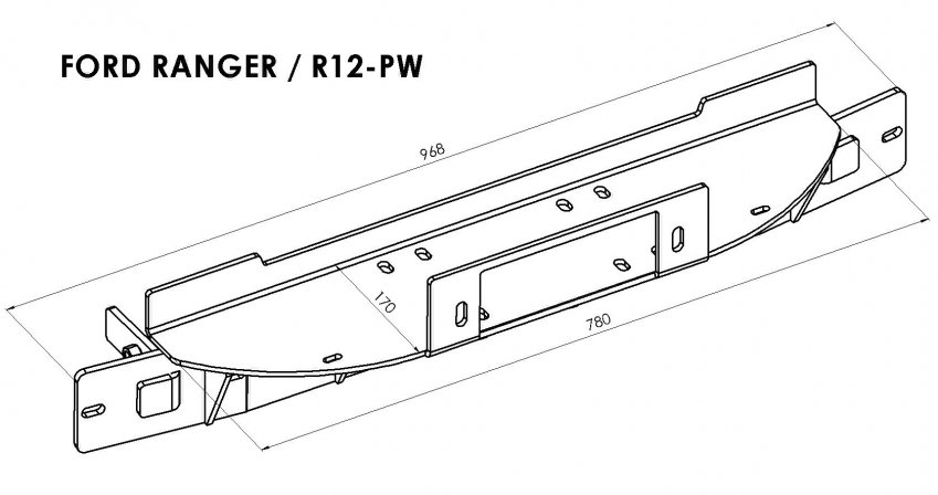 Steeler peidetud vintsiplaat Ford Ranger 2012-2016