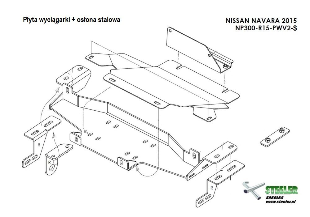 Steeler peidetud vintsiplaat koos terasest radiaatori põhjakaitsega Nissan Navara NP300 2015-