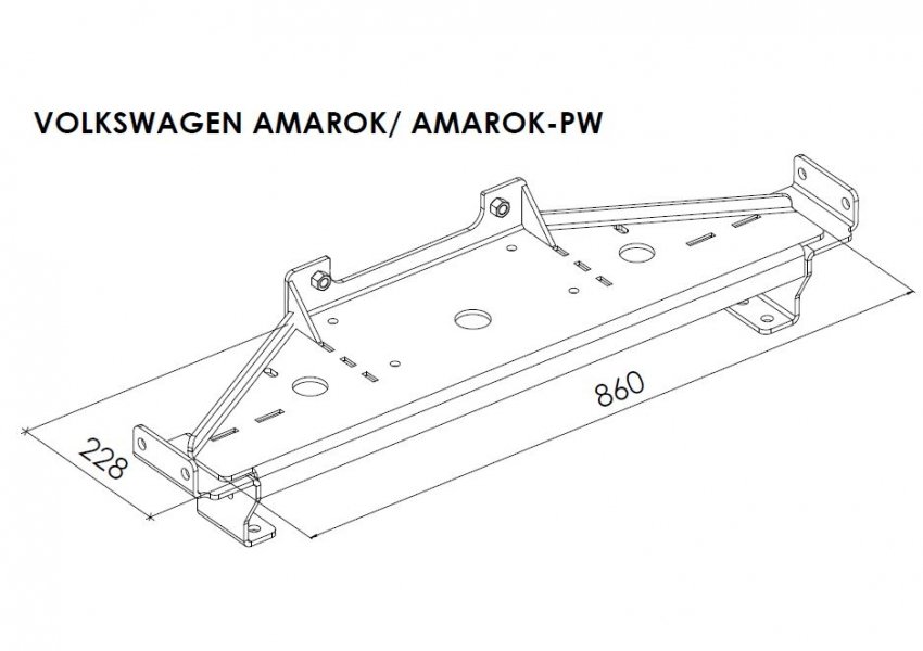Steeler peidetud vintsiplaat Volkswagen Amarok 2009-2016